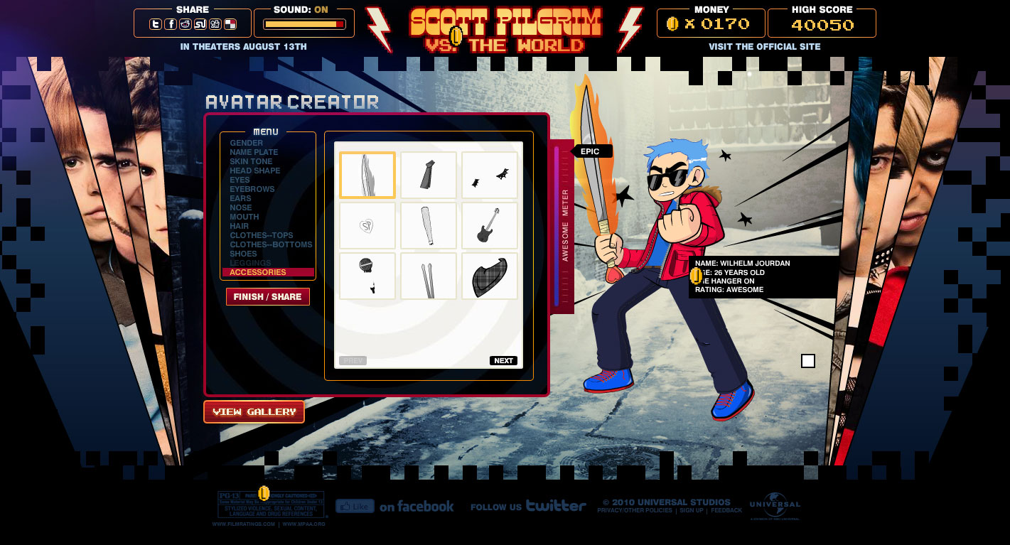 Scott Pilgrim VS The World Avatar Creator